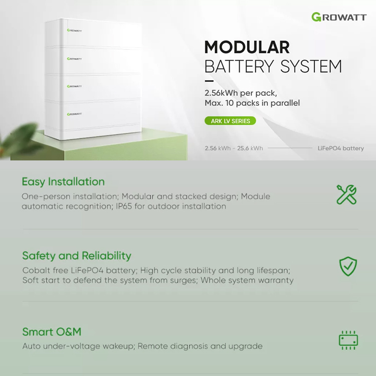 Growatt ARK LV Battery System LFP 5.12H-25.6H Lithium Bateria Low Voltage 48V LifePO4 Batteries