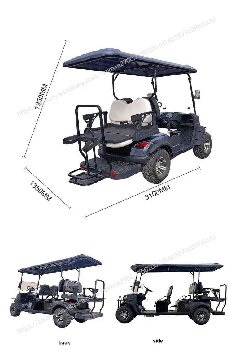 2023 New 4 Seats 72V/7.5kw AC Lithium Battery Electric Hunting Golf Cart