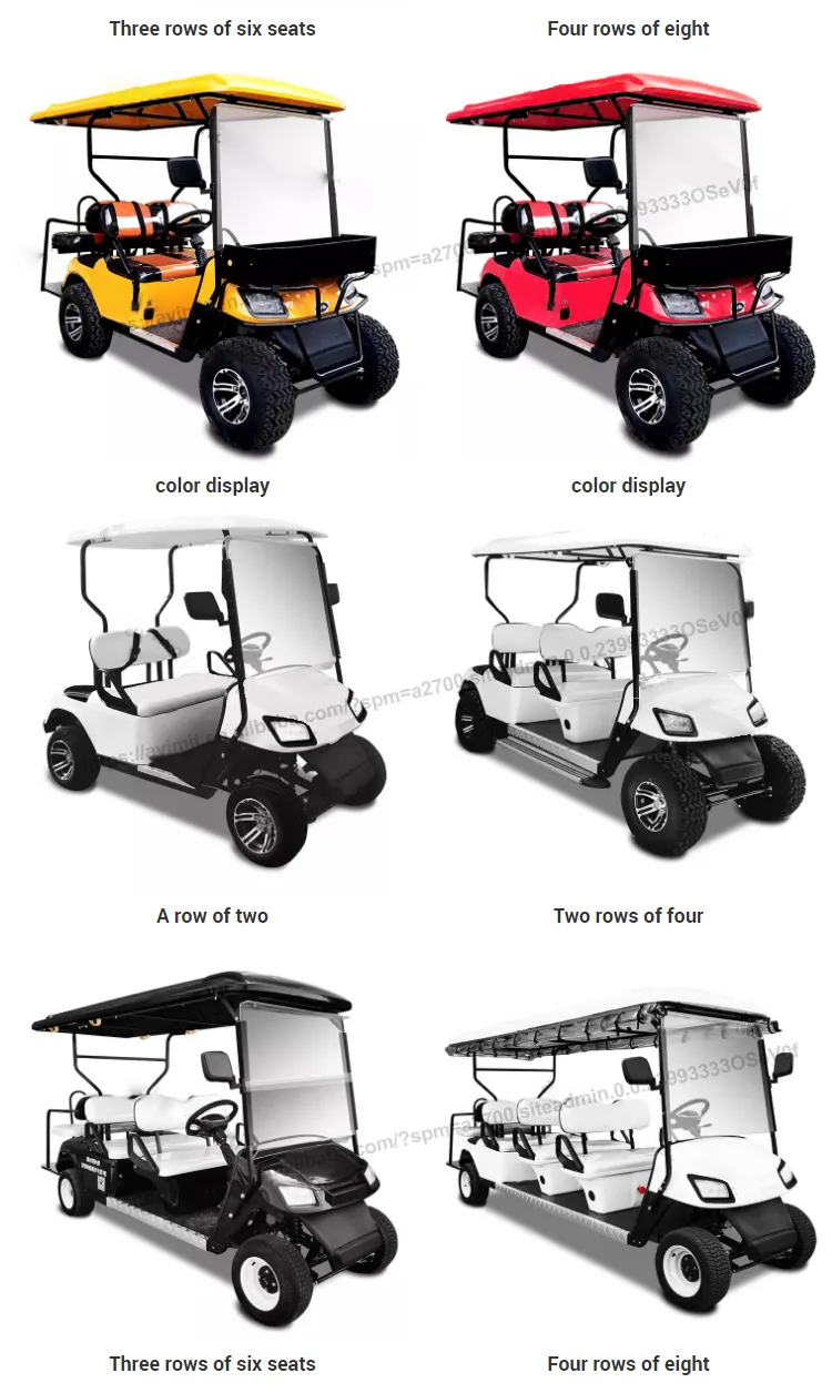 48/72V New Style MD 4+2 Seat Golf Car Sightseeing Bus Club Cart Adult Electric Golf Buggy Hunting 60V 4000W Golf Cart 6 Seats