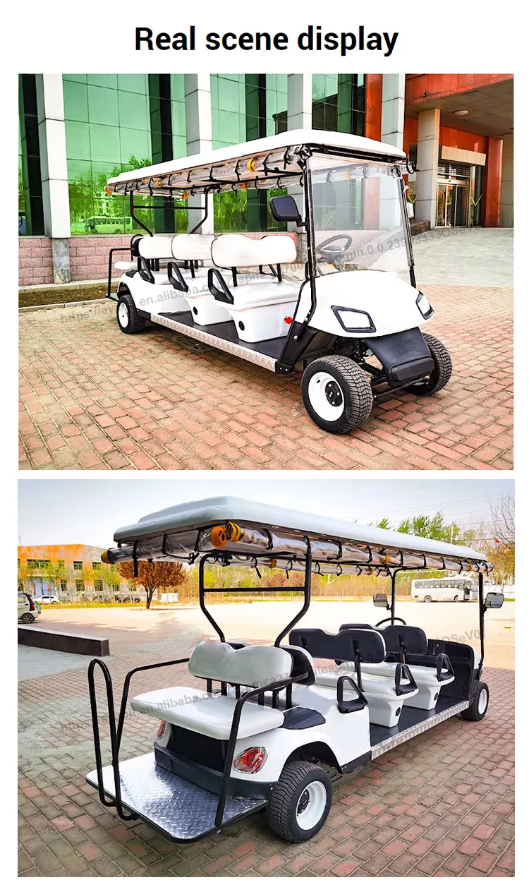 Best New Model Style MD Electric Golf Buggy Hunting Cart with 4+2 Seater CE DOT 48/72V Lithium Battery 5kw/7.5kw White Golf Cart