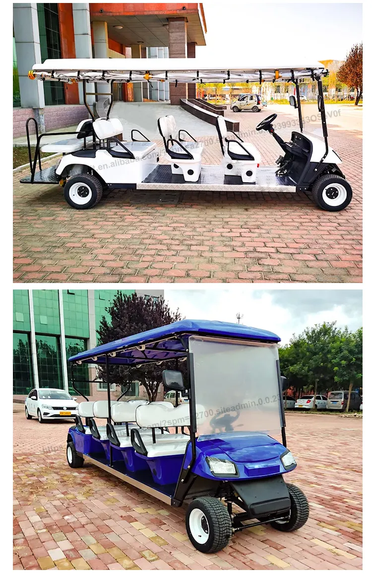 Best New Model Style MD Electric Golf Buggy Hunting Cart with 4+2 Seater CE DOT 48/72V Lithium Battery 5kw/7.5kw White Golf Cart