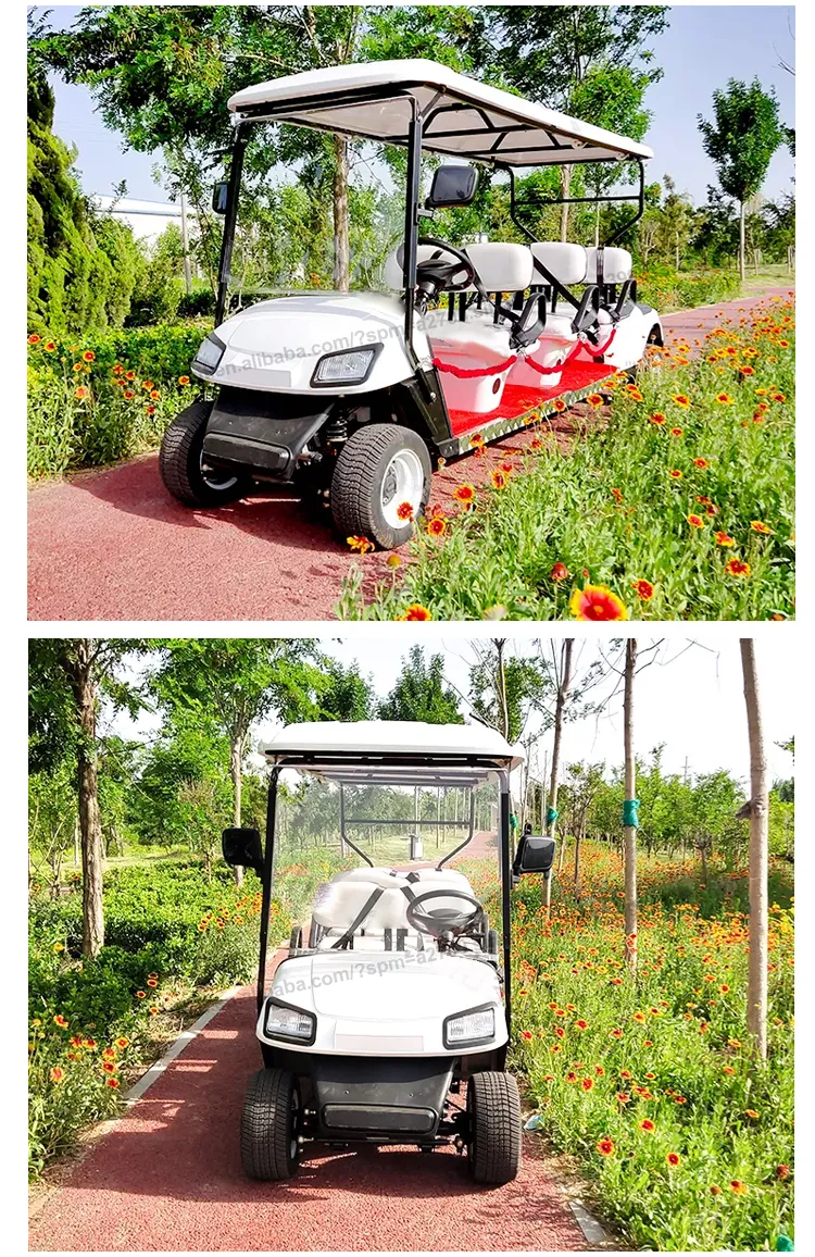 Best New Model Style MD Electric Golf Buggy Hunting Cart with 4+2 Seater CE DOT 48/72V Lithium Battery 5kw/7.5kw White Golf Cart