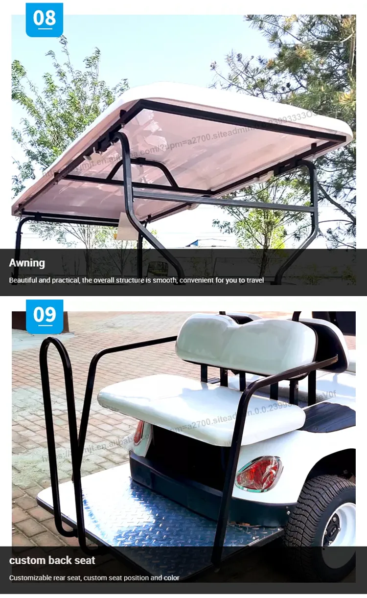 China Factory Wholesale 48V/60V/72V Lead Acid/Lithium Battery Golf Carts 2 4 6 Seats Beach Buggy Hunting Electric Golf Cartnew Style Double Swing Arm Club Golf