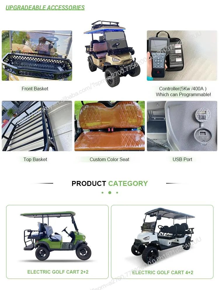 Chinese Factory Custom Best Prices 48V 4 Seater New Buggy Car New Energy Solar Panels Golf Cart