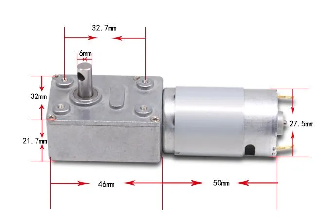 3246wg395 Micro Electric Gear Motor RS395 12V 24V Brushed DC Worm Gear Motor for Smart Home