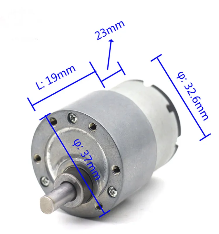 12V 24V RS520 Brushed DC Motor 37GB520 Permanent Magnet Small Electric Gear Motor with Encoder