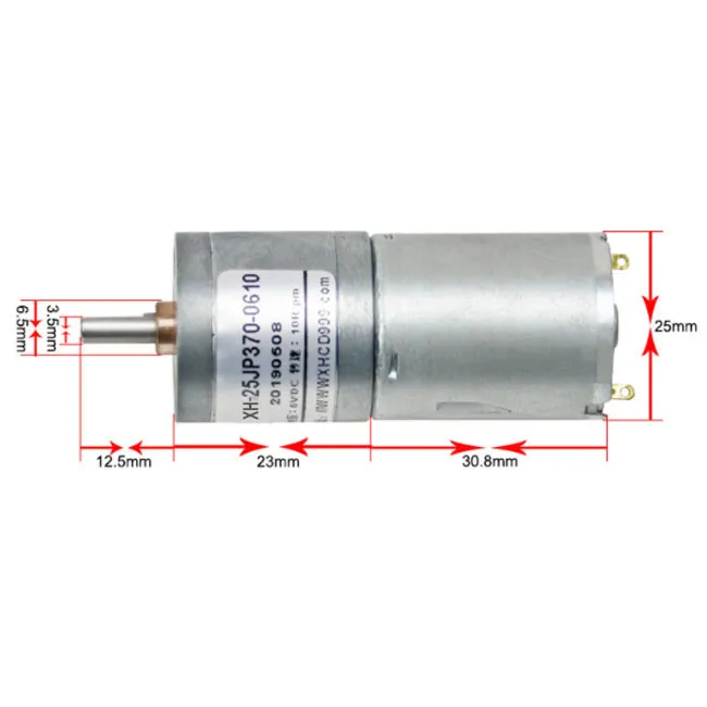 25ga370 Micro Gear Motor 12V 24V Customized Parameter Brushed Electric DC Motor for Printer