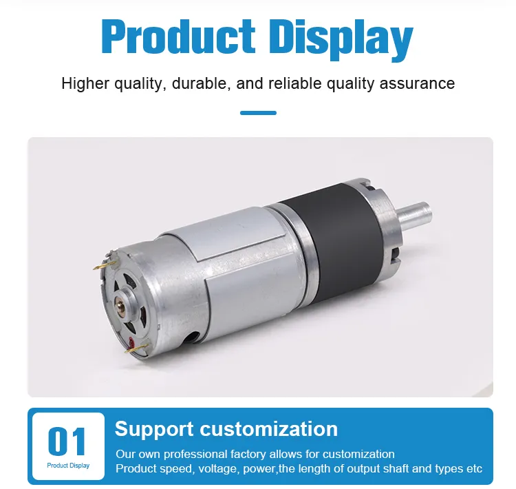 12V 24V 100kg 160kg 42mm Brushed DC Gear Motor 42xj775 Electric DC Planetary Gear Motor with High Torque