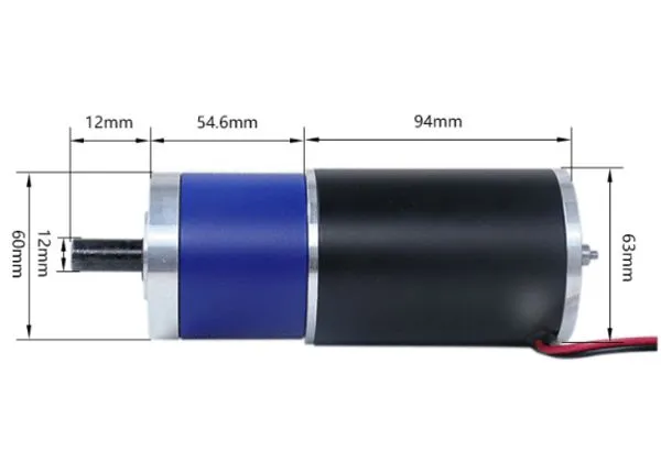 12V 24V Tubular Brushed DC Motor 60xj63 20nm 25nm High Torque DC Planetary Gear Motor with Encoder