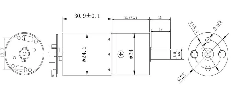 Mini Size 24xj370 Electric DC Motor 24mm 12 Volt 24 Volt Brushed DC Planetary Gear Motor with Encoder