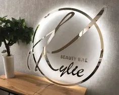 3D Acrylic LED Bar Office Sign Business Logo Backlit Sign Beauty Salon Nail Hair Studio Acrylic Signs