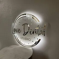 3D Acrylic Signs Custom Business Logo Salon Name Sign Round Office 3D Acrylic Signage LED Neon Lights