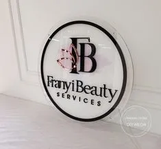 3D Acrylic Signs Custom Business Logo Salon Name Sign Round Office 3D Acrylic Signage LED Neon Lights