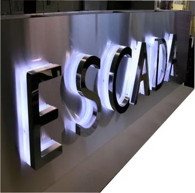 3D Brushed Metal Backlit Sign Channel Letters Custom Outdoor Business Sign LED Signage Illuminated Sign