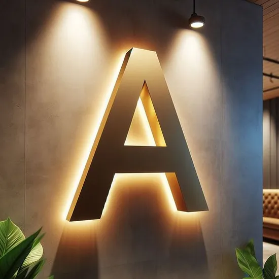 3D Brushed Metal Backlit Sign Channel Letters Custom Outdoor Business Sign LED Signage Illuminated Sign