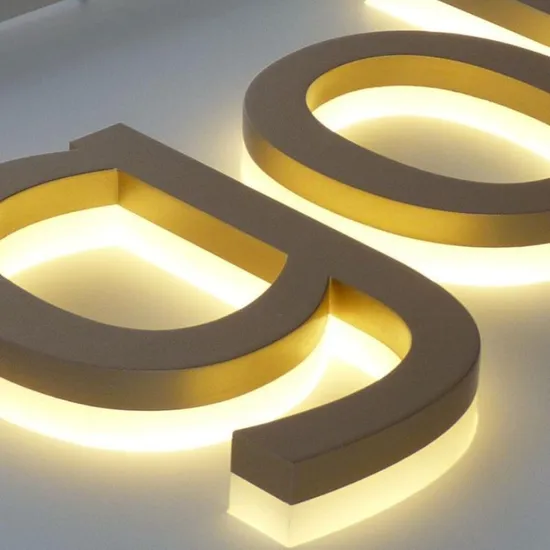 3D Business Logo LED Signs Acrylic LED Sign Board Backlit Metal Stainless Steel Letters Signage