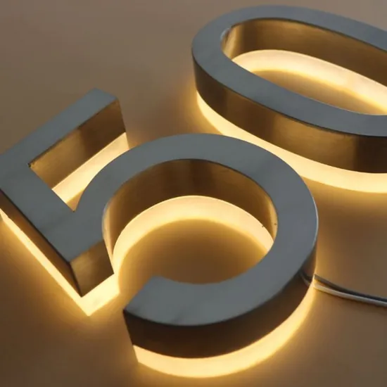 3D Business Logo LED Signs Acrylic LED Sign Board Backlit Metal Stainless Steel Letters Signage