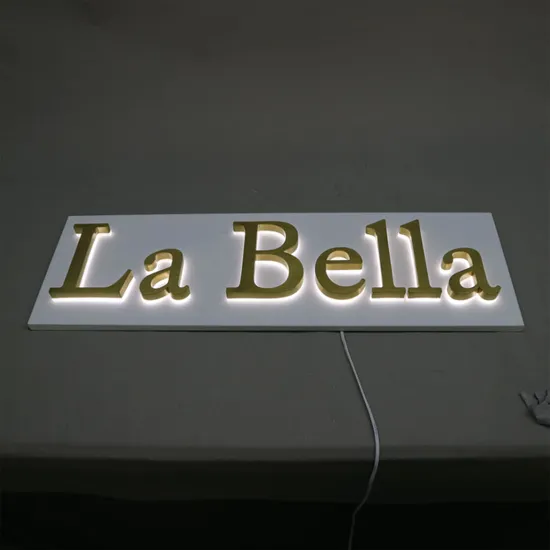 3D Gold Fabricated Stainless Steel Letters Brushed Metal Advertising LED Light Sign