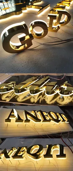 3D LED Advertising Backlit Metal Channel Letter Signs Outdoor Business Store Front Custom LED Backlit Logo Signage