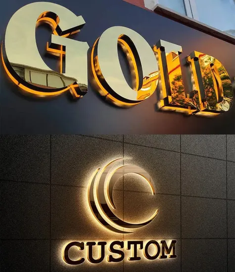 3D LED Advertising Backlit Metal Channel Letter Signs Outdoor Business Store Front Custom LED Backlit Logo Signage