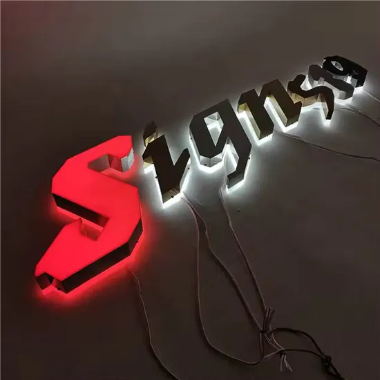 3D LED Backlit Letter Sign Illuminated Business Signs Fabricated Stainless Steel Letters