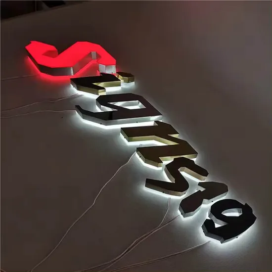 3D LED Backlit Letter Sign Illuminated Business Signs Fabricated Stainless Steel Letters