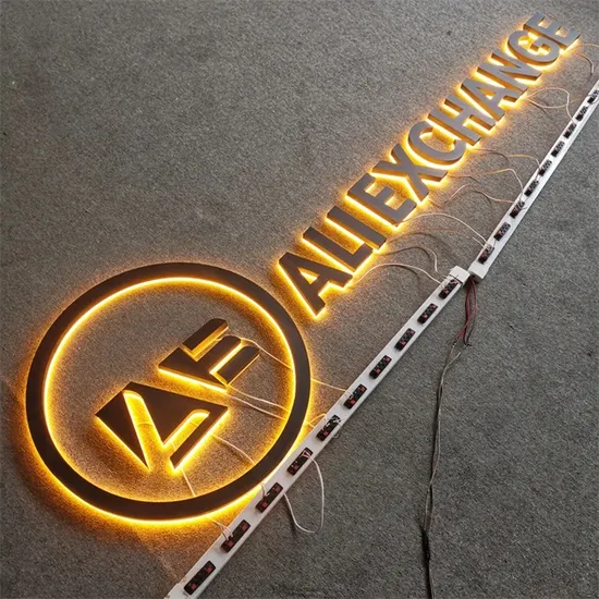 3D LED Stainless Steel Backlit Channel Letters Sign Light Wall Logo Signage Sign Custom 3D LED Letter Sign