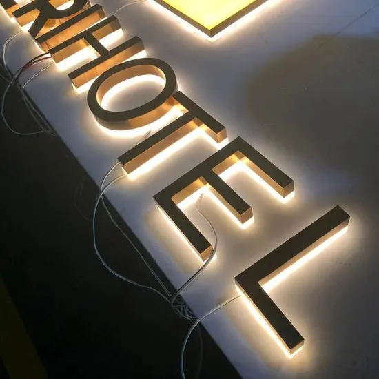 3D LED Stainless Steel Backlit Channel Letters Sign Light Wall Logo Signage Sign Custom 3D LED Letter Sign