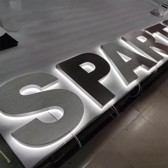 3D Luminous Back Illuminated Character Stainless Steel Luminous Signage