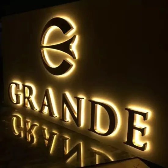 3D Metal Letters LED Backlit Metal Sign Illuminated Sign, Custom Channel Letters Backlit Signstore Front Sign