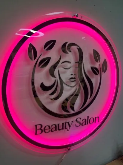 Acrylic White Logo with LED Light Signs Business Signs for Beauty Salon