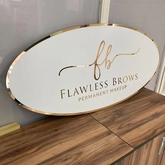 Acrylic White Logo with LED Light Signs Business Signs for Beauty Salon