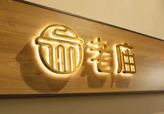 Backlit Channel Letters Number Sign Gold Color Light Metal Outdoor Waterproof Hotel Door Plate Letters Signage