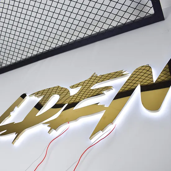 Backlit Stainless Steel Signage Outdoor 3D Metal Channel Letter 3D Gold Letters