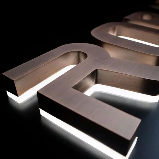 Building LED Letters Sign Light Industry Daily Use 3D Metal Letter Signboard