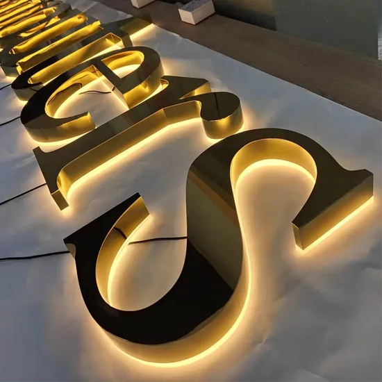 Business 3D Channel Letters Light Illuminated Outdoor Logo Sign Outside Metal Backlit Signage