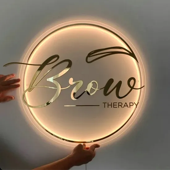 Business LED Acrylic Neon Lights Mirror Logo Sign Hair Studio Sign Acrylic Custom Logo 3D Custom