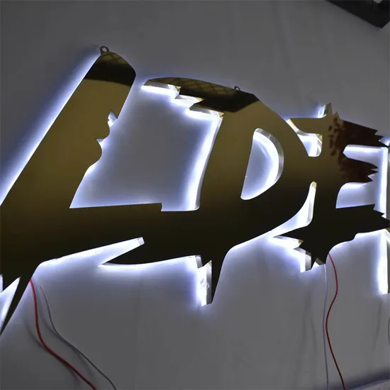 Custom 3D LED Sign Back-Illuminated Mirror Stainless Steal Letters Logo