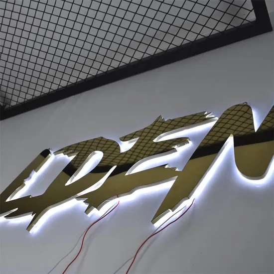 Custom 3D LED Sign Back-Illuminated Mirror Stainless Steal Letters Logo