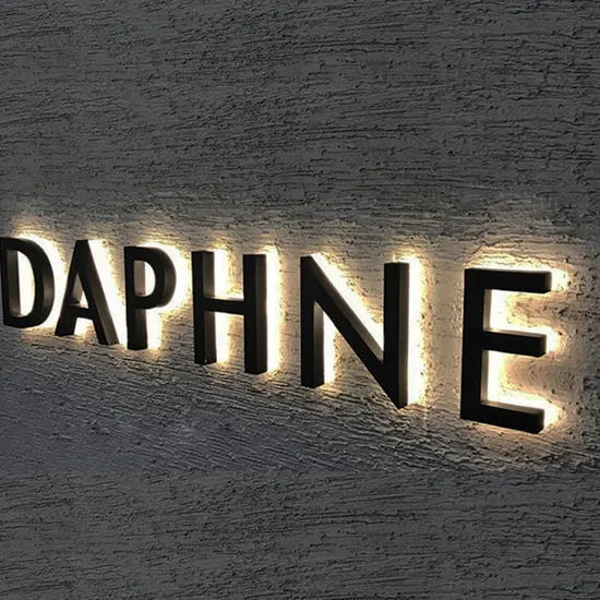 Custom Outdoor Illuminated Stainless Steel Letter 3D Gold Letters Gold Metal Letter 3D Backlit LED Sign