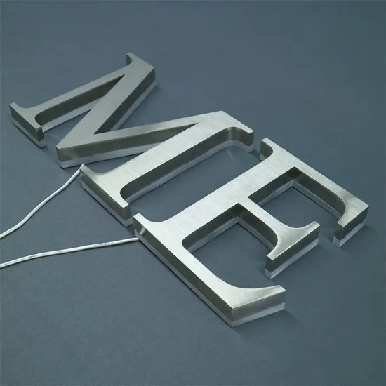 Custom Silver Brushed LED Metal Letter Sign for Shop Storefront Advertising Logo