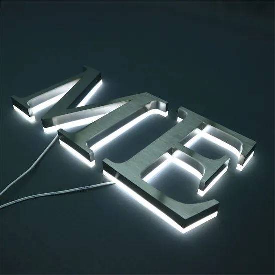 Custom Silver Brushed LED Metal Letter Sign for Shop Storefront Advertising Logo