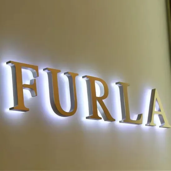 Custom Stainless Steel Letters LED Light Signs Backlit Business LED Sign