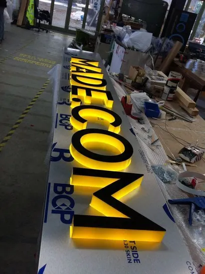 Custom Waterproof LED Channel Sign Golden Mirror Stainless Steel LED Illuminated Sign 3D LED Logo Backlit Letters