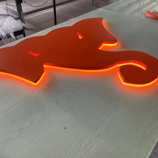 Customizable LED Billboard Acrylic Backlit Elephant Logo Signs