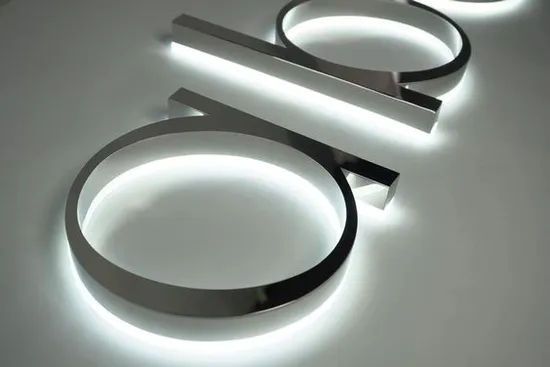 Customized 3D Luminous Metal Signage LED Backlit Channel Letter for Advertising Halo Lit Signage