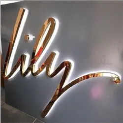 Customized 3D Luminous Metal Signage LED Backlit Channel Letter for Advertising Halo Lit Signage