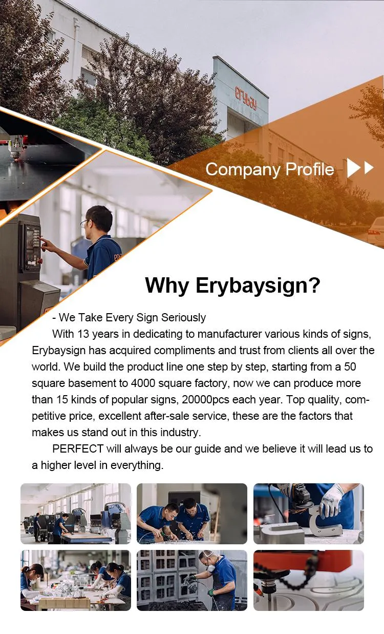 Erybaysign Customize Frontlit Stainless Steel Signages Mall Billboard