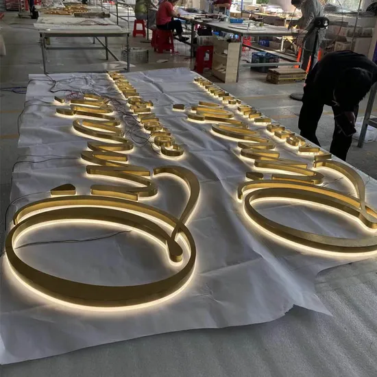 Free Design Sign Manufacturer Custom Gold Backlit Sign