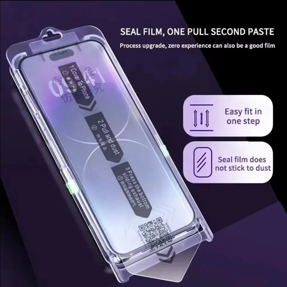 9h Mobile Phone Screen Protector Tempered Glass Alignment Magic Box Dust Free for iPhone